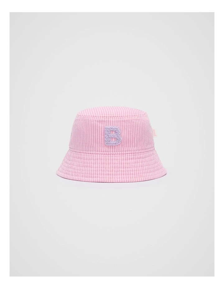 Mini B Initial Bucket Hat in Pink image 1