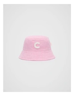 Mini C Initial Bucket Hat in Pink