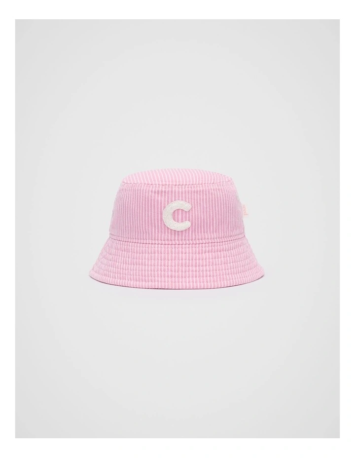Mini C Initial Bucket Hat in Pink image 1