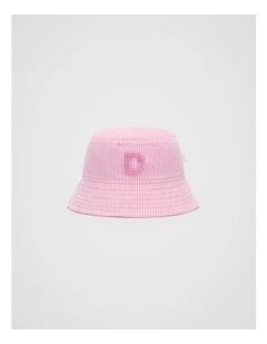 Mini D Initial Bucket Hat in Pink