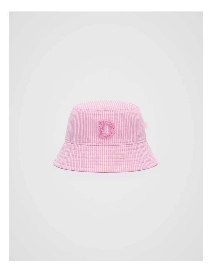 Mini D Initial Bucket Hat in Pink image 1