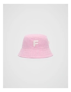 Mini F Initial Bucket Hat in Pink