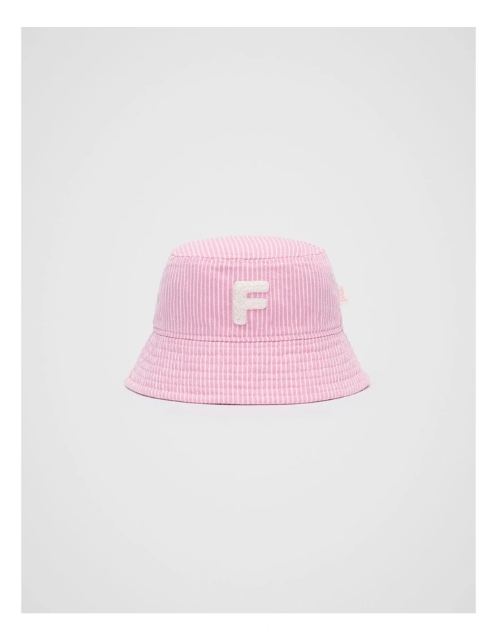 Mini F Initial Bucket Hat in Pink image 1