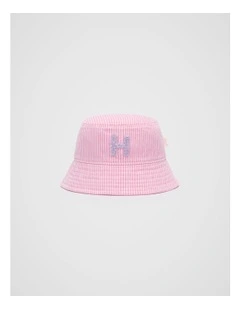 Mini H Initial Bucket Hat in Pink