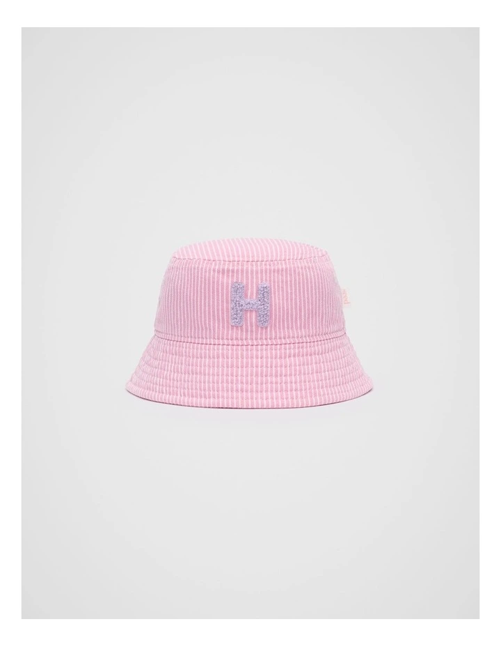 Mini H Initial Bucket Hat in Pink image 1