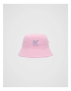 Mini K Initial Bucket Hat in Pink