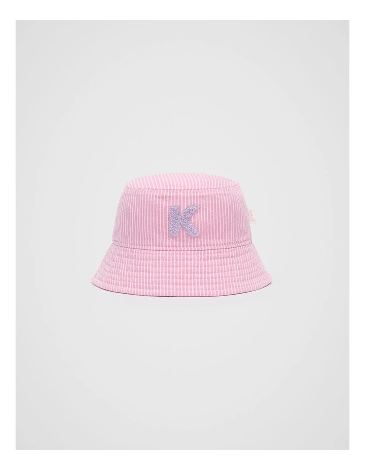 Mini K Initial Bucket Hat in Pink image 1