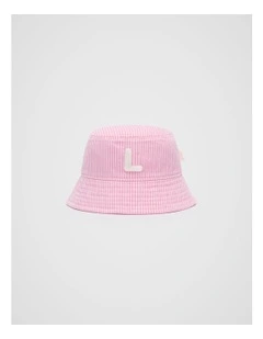 Mini L Initial Bucket Hat in Pink