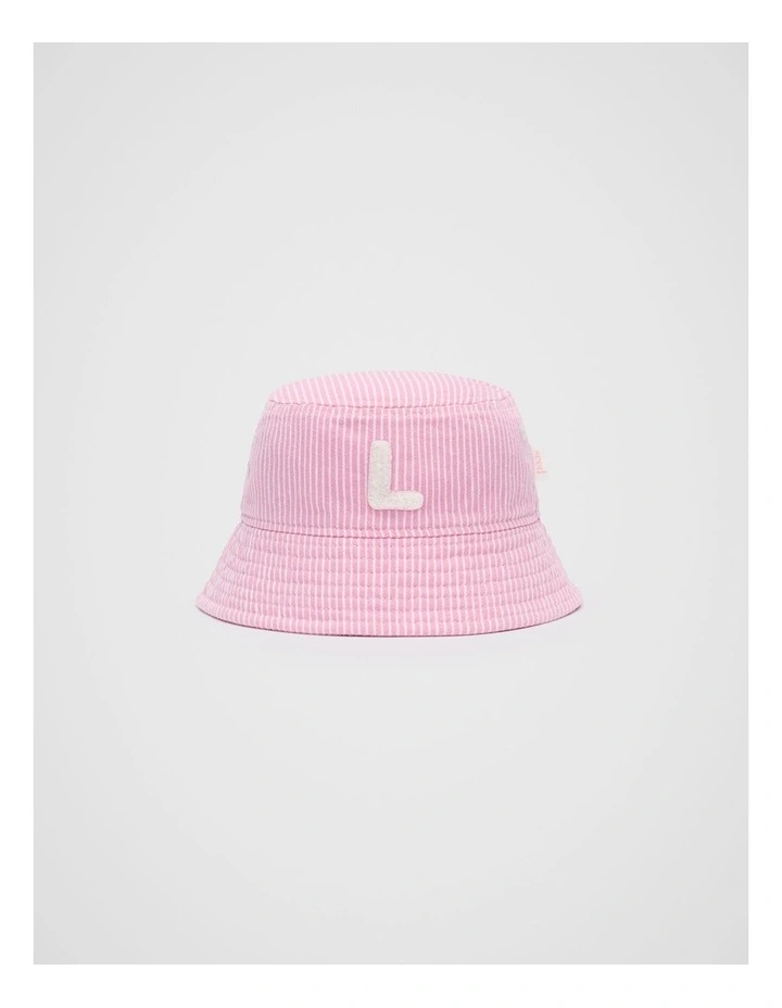 Mini L Initial Bucket Hat in Pink image 1