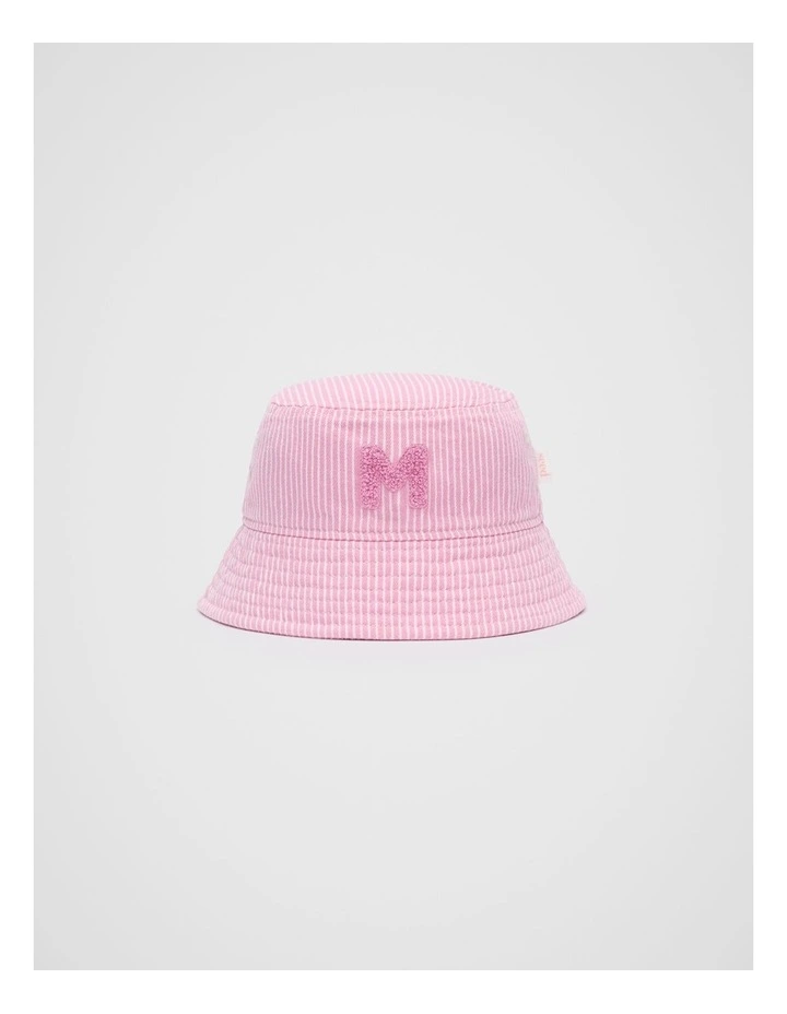 Mini M Initial Bucket Hat in Pink image 1