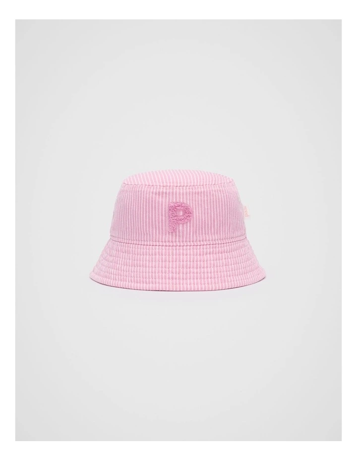 Mini P Initial Bucket Hat in Pink image 1