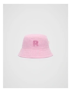 Mini R Initial Bucket Hat in Pink