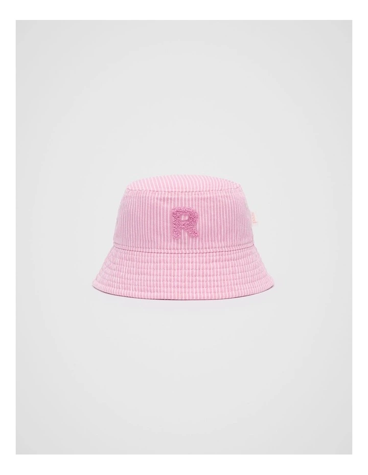 Mini R Initial Bucket Hat in Pink image 1