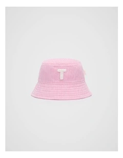 Mini T Initial Bucket Hat in Pink