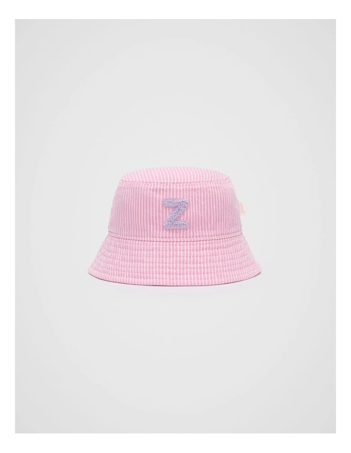Mini Z Initial Bucket Hat in Pink image 1