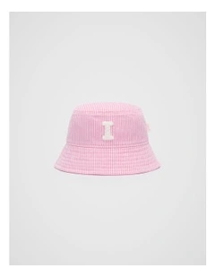 Mini I Initial Bucket Hat in Pink