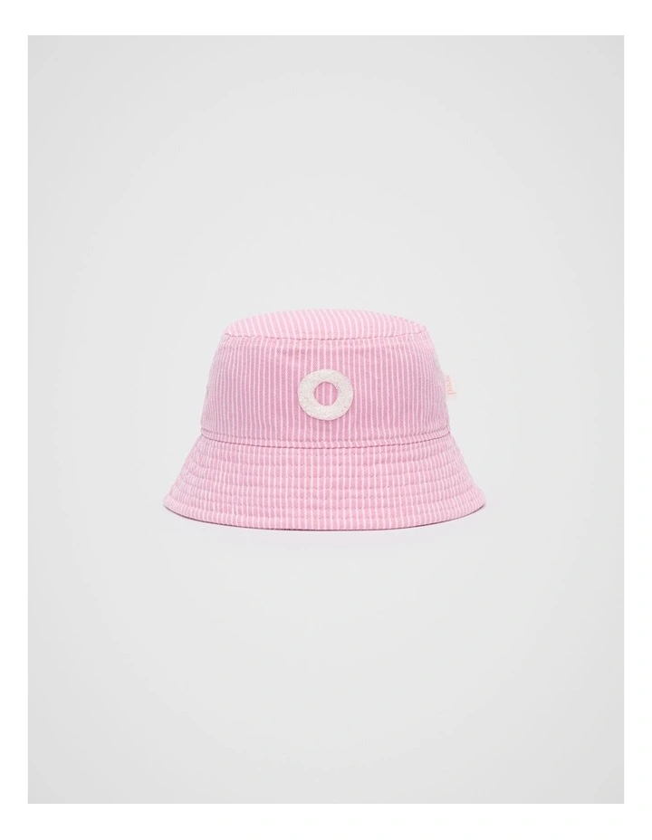 Mini O Initial Bucket Hat in Pink image 1