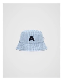 Mini A Initial Bucket Hat in Blue
