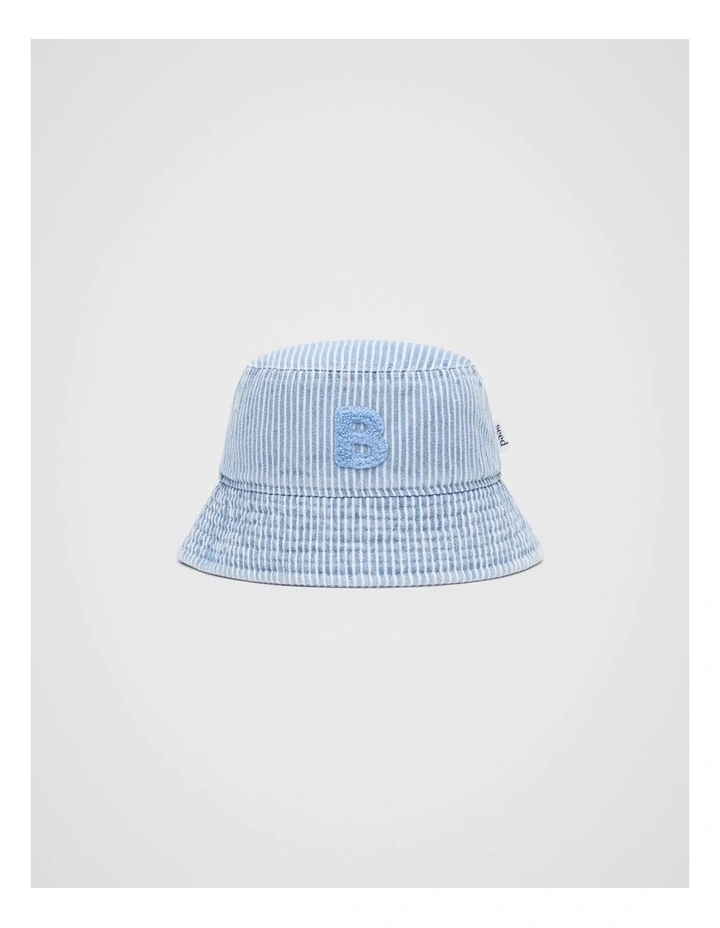 Mini B Initial Bucket Hat in Blue image 1