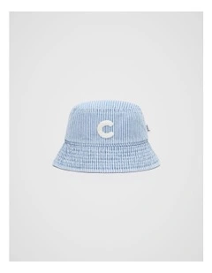 Mini C Initial Bucket Hat in Blue