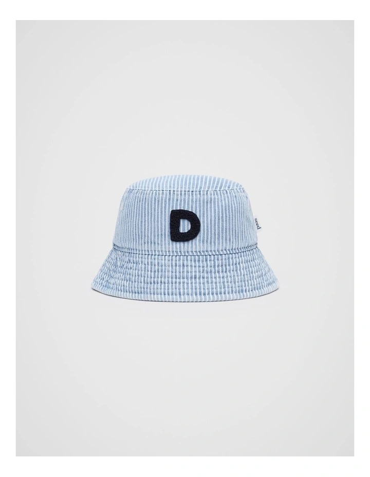 Mini D Initial Bucket Hat in Blue image 1