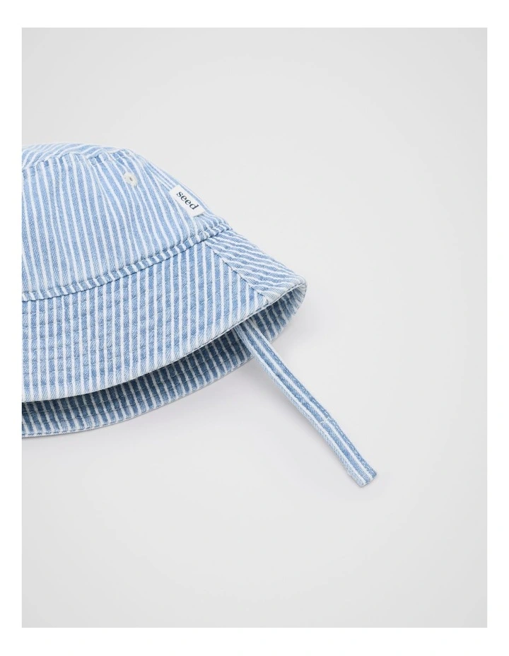 Mini E Initial Bucket Hat in Blue image 2