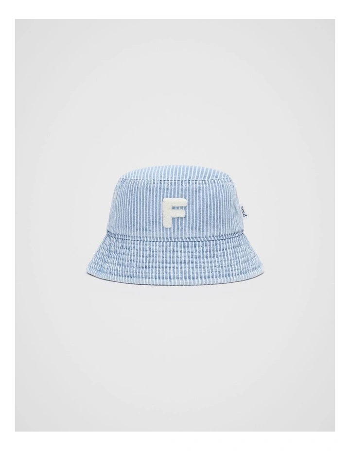 Mini F Initial Bucket Hat in Blue image 1