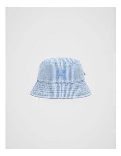 Mini Initial Bucket Hat in Blue