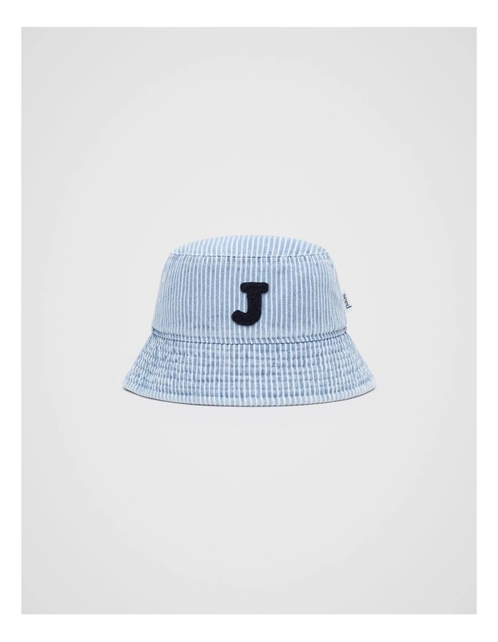 Mini Initial Bucket Hat in Blue image 1