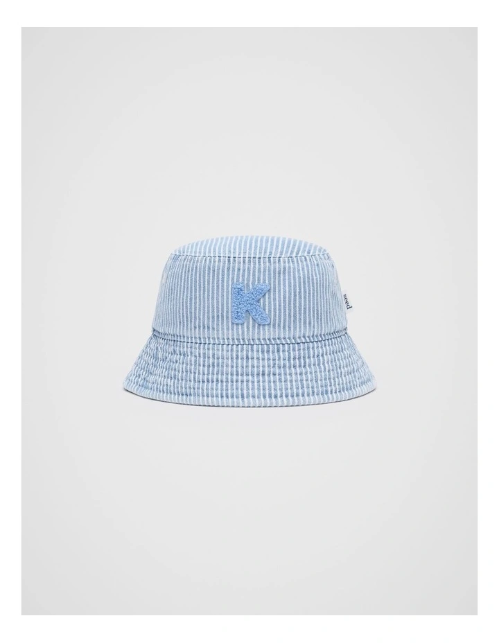 Mini Initial Bucket Hat in Blue image 1