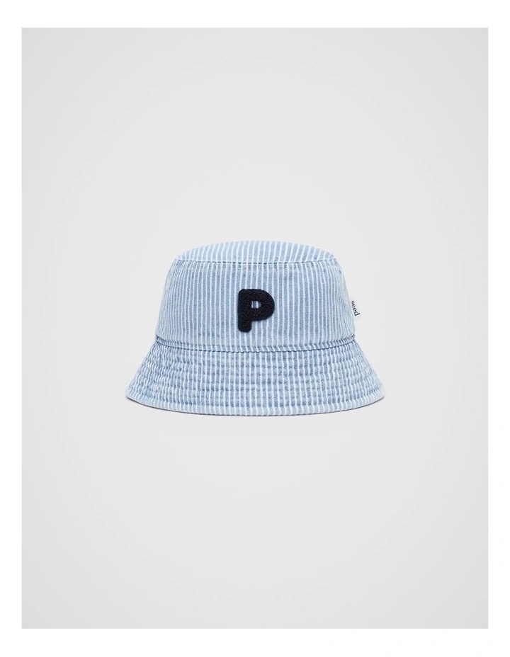 Mini Initial Bucket Hat in Blue image 1
