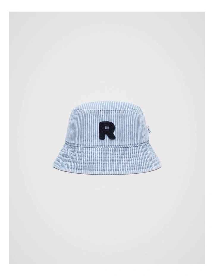 Mini Initial Bucket Hat in Blue image 1
