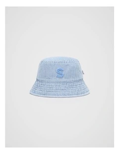 Mini Initial Bucket Hat in Blue