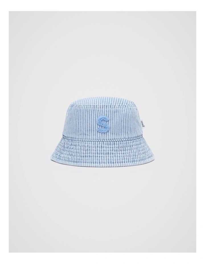 Mini Initial Bucket Hat in Blue image 1