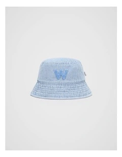 Mini Initial Bucket Hat in Blue
