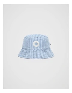 Mini Initial Bucket Hat in Blue