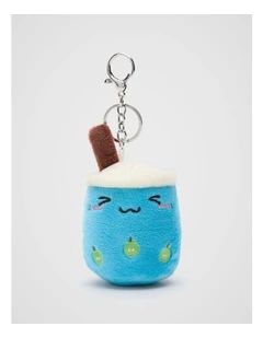 Bubble Tea Keyring Plush Toy in Blue