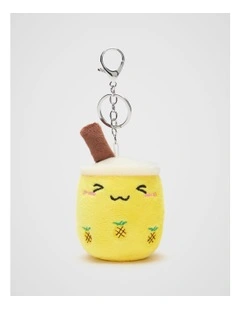 Bubble Tea Keyring Plush Toy in Yellow