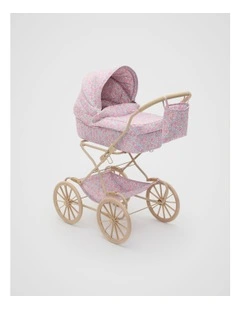 Ditsy Floral Vintage Doll Pram in Pink