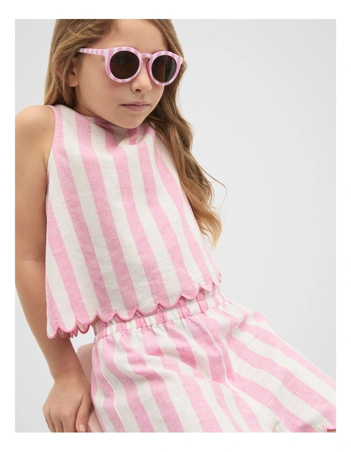 Child Stripe Sunglasses in Candy Pink image 2