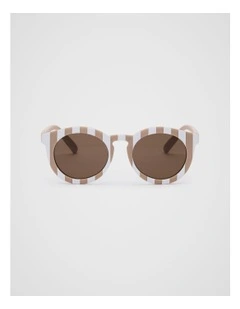 Child Stripe Sunglasses in Biscotti