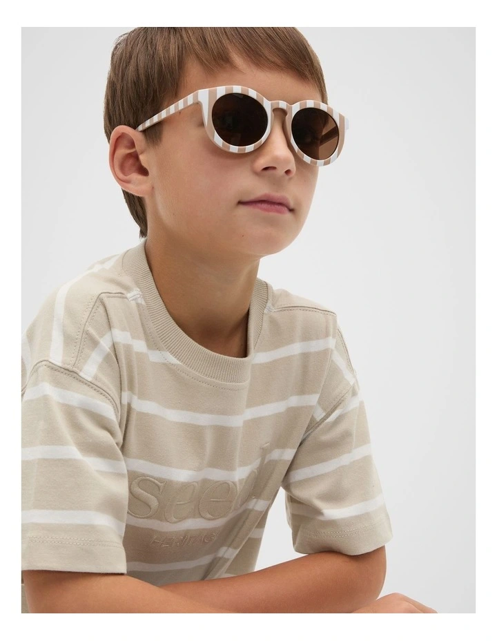 Child Stripe Sunglasses in Biscotti image 2