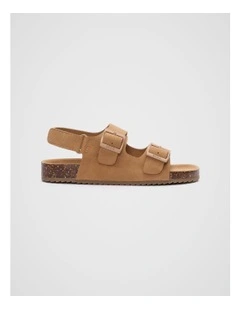 Double Buckle Slide in Biscotti