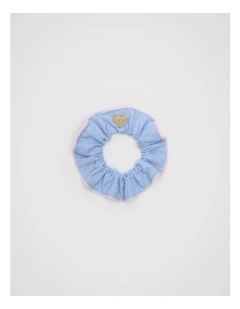 Scallop Trim Scrunchie in Luna Blue