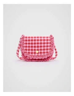 Gingham Ruffle Bag in Chilli Red
