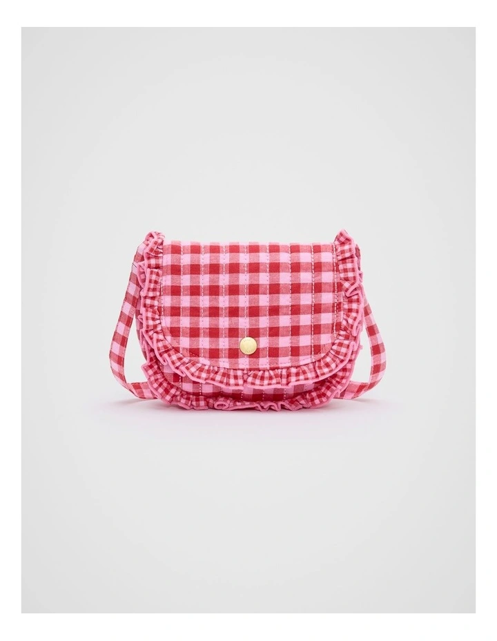 Gingham Ruffle Bag in Chilli Red image 1