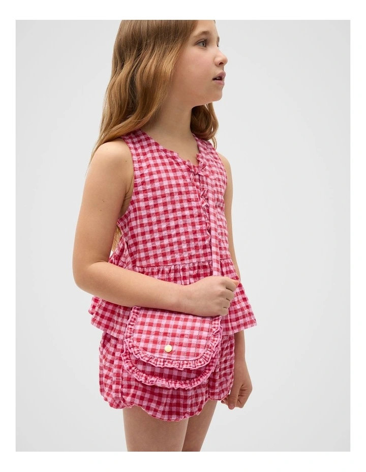 Gingham Ruffle Bag in Chilli Red image 2