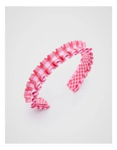 Gingham Print Ruffle Headband