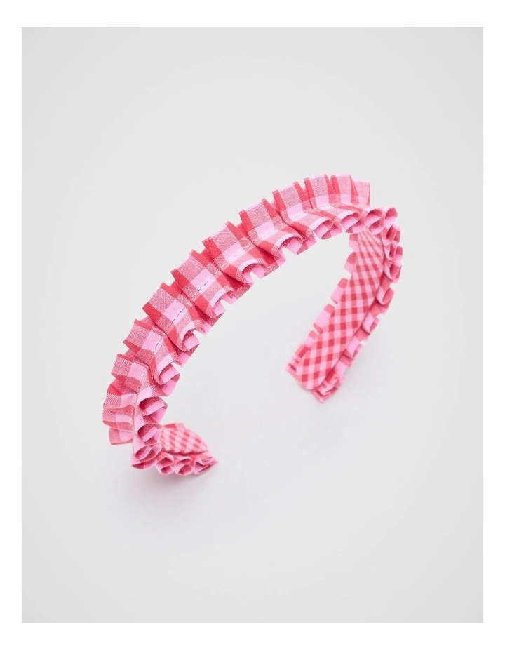 Gingham Print Ruffle Headband image 1