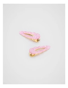 Scallop Glitter Snap in Candy Pink